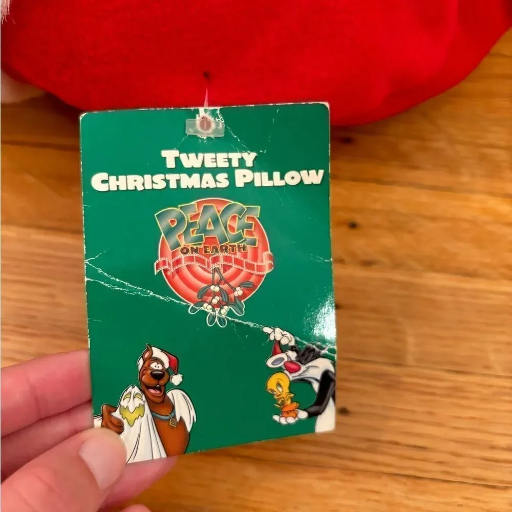 Tweety Bird Vintage 1998 Christmas 18 inch pillow NWT
